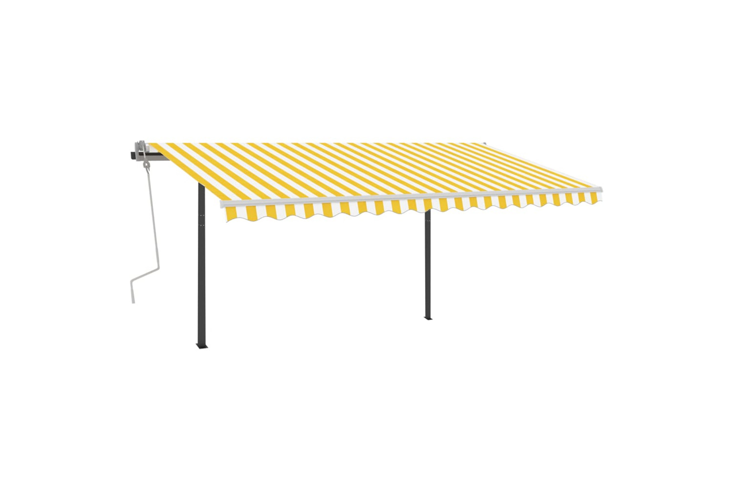vidaXL 3070223 Manual Retractable Awning With Led 4x3.5 M Yellow And White