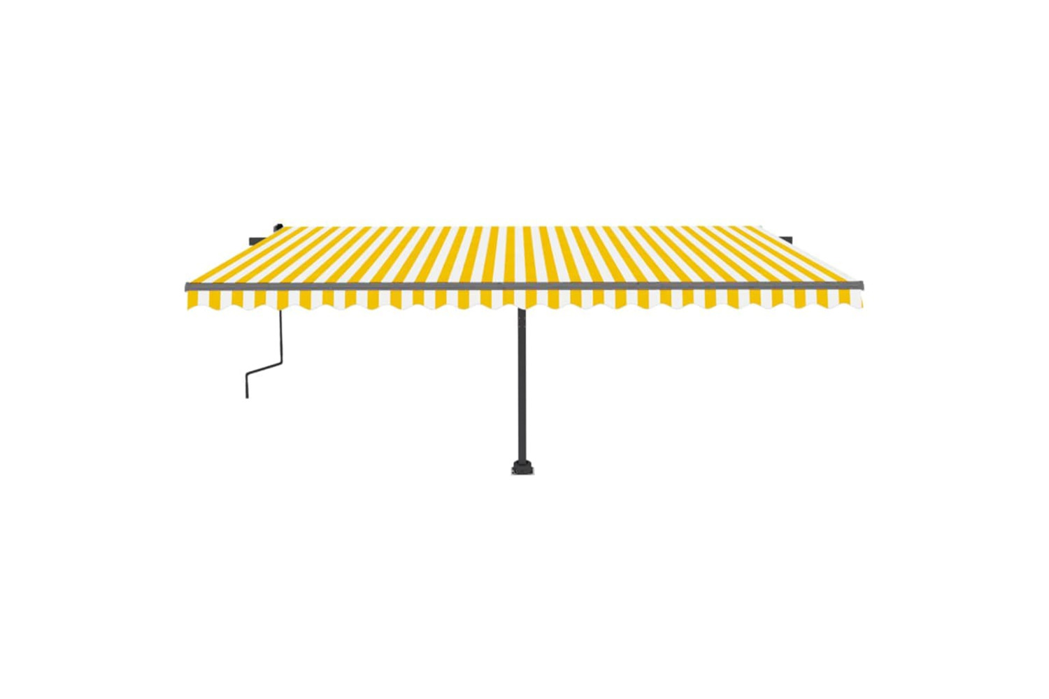 vidaXL 3069778 Freestanding Manual Retractable Awning 500x300cm Yellow/white
