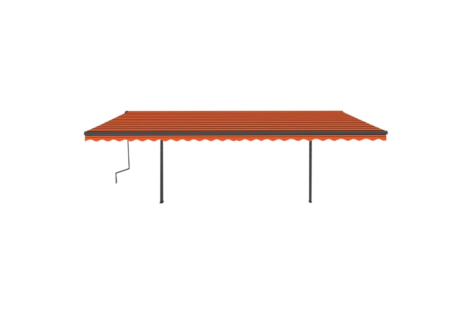 vidaXL 3070200 Manual Retractable Awning With Posts 6x3 M Orange And Brown