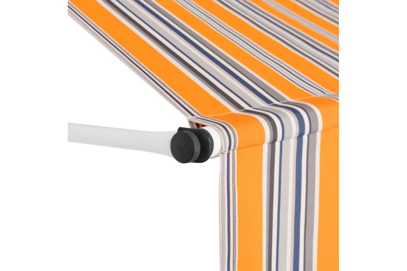 Vidaxl 145830 Manual Retractable Awning 100 Cm Yellow And Blue Stripes
