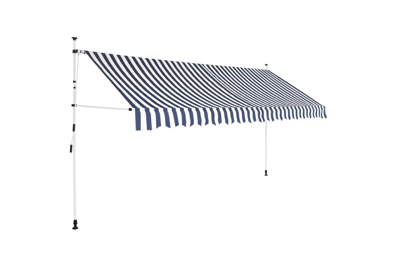 vidaXL 43224 Manual Retractable Awning 400cm Blue And White Stripes