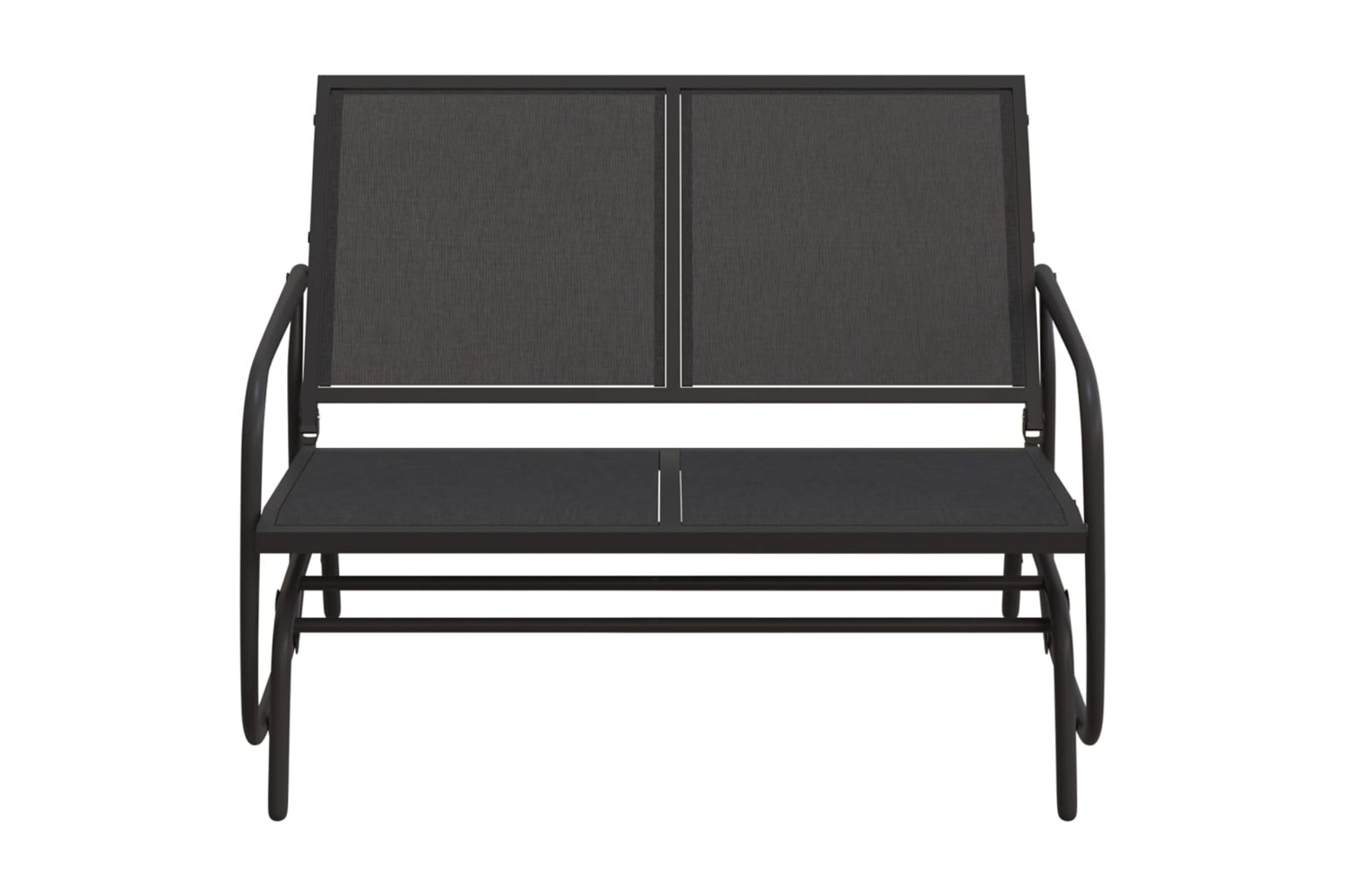 vidaXL 362708 Garden Glider Bench Black 120.5x76x86.5cm Textilene&steel