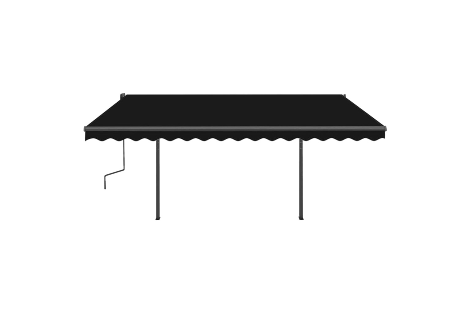 vidaXL 3070159 Manual Retractable Awning With Posts 4.5x3 M Anthracite