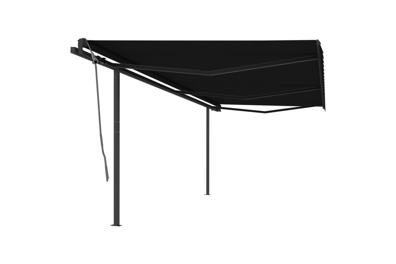 Vidaxl Manual Retractable Awning With Posts 6x3 M Anthracite