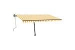Vidaxl 3069763 Manual Retractable Awning With Led 450x300 Cm Yellow And White