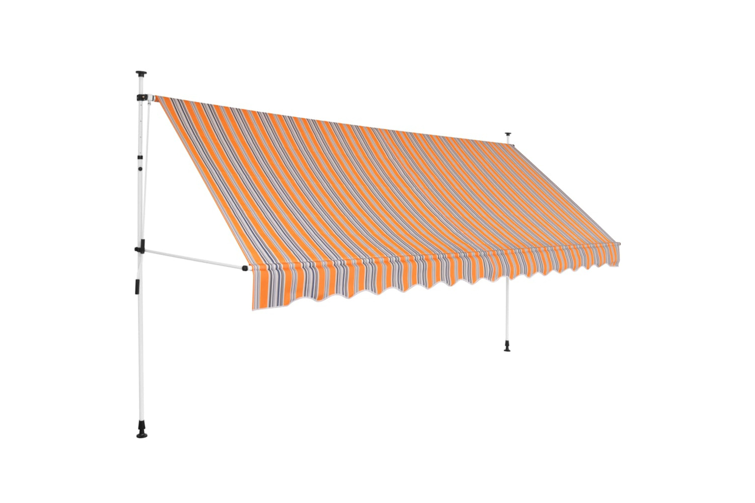 vidaXL 43229 Manual Retractable Awning 350cm Yellow And Blue Stripes