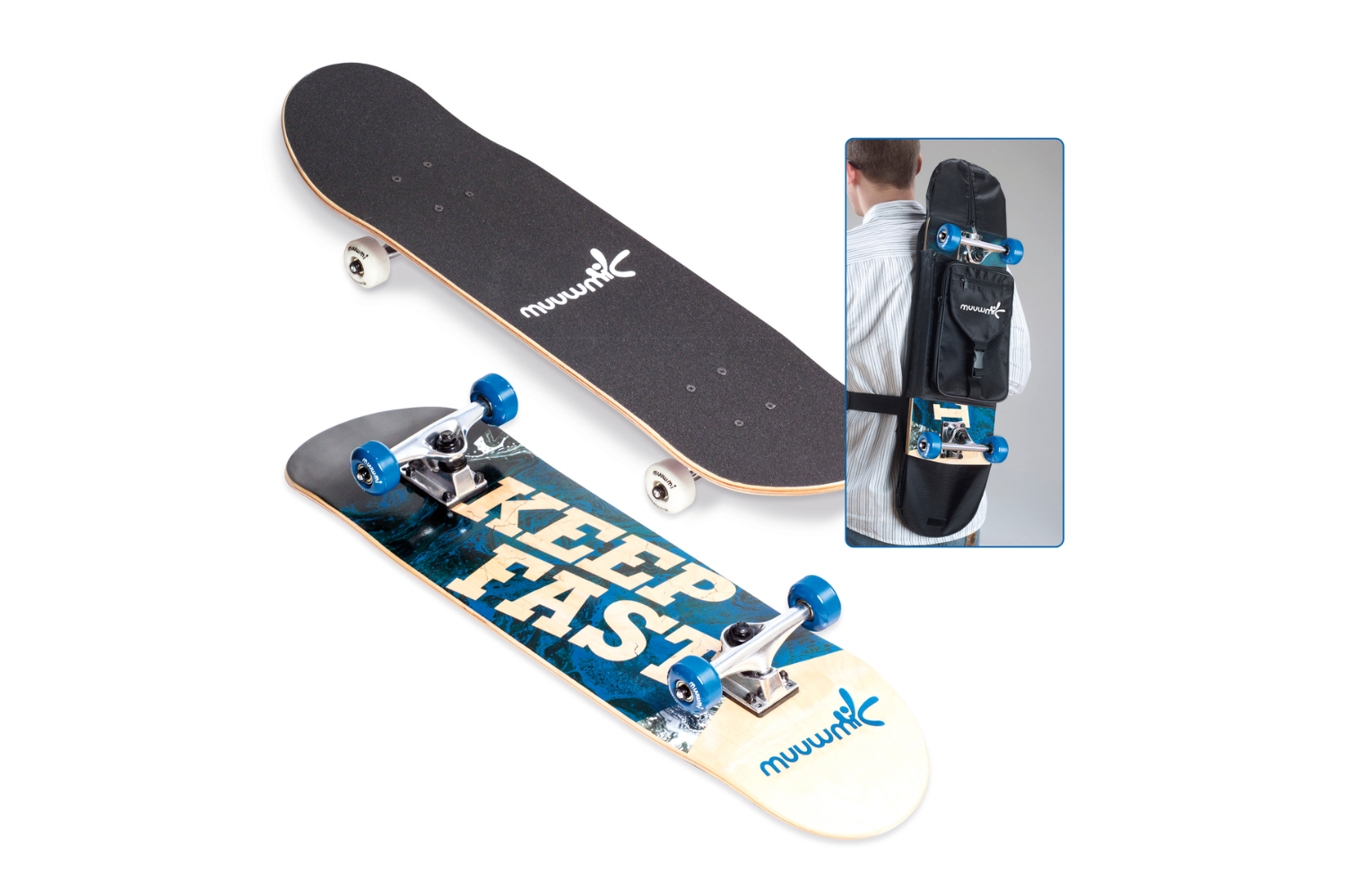 Muuwmi 561 Skateboard ABEC 5 | Wave with Backpack