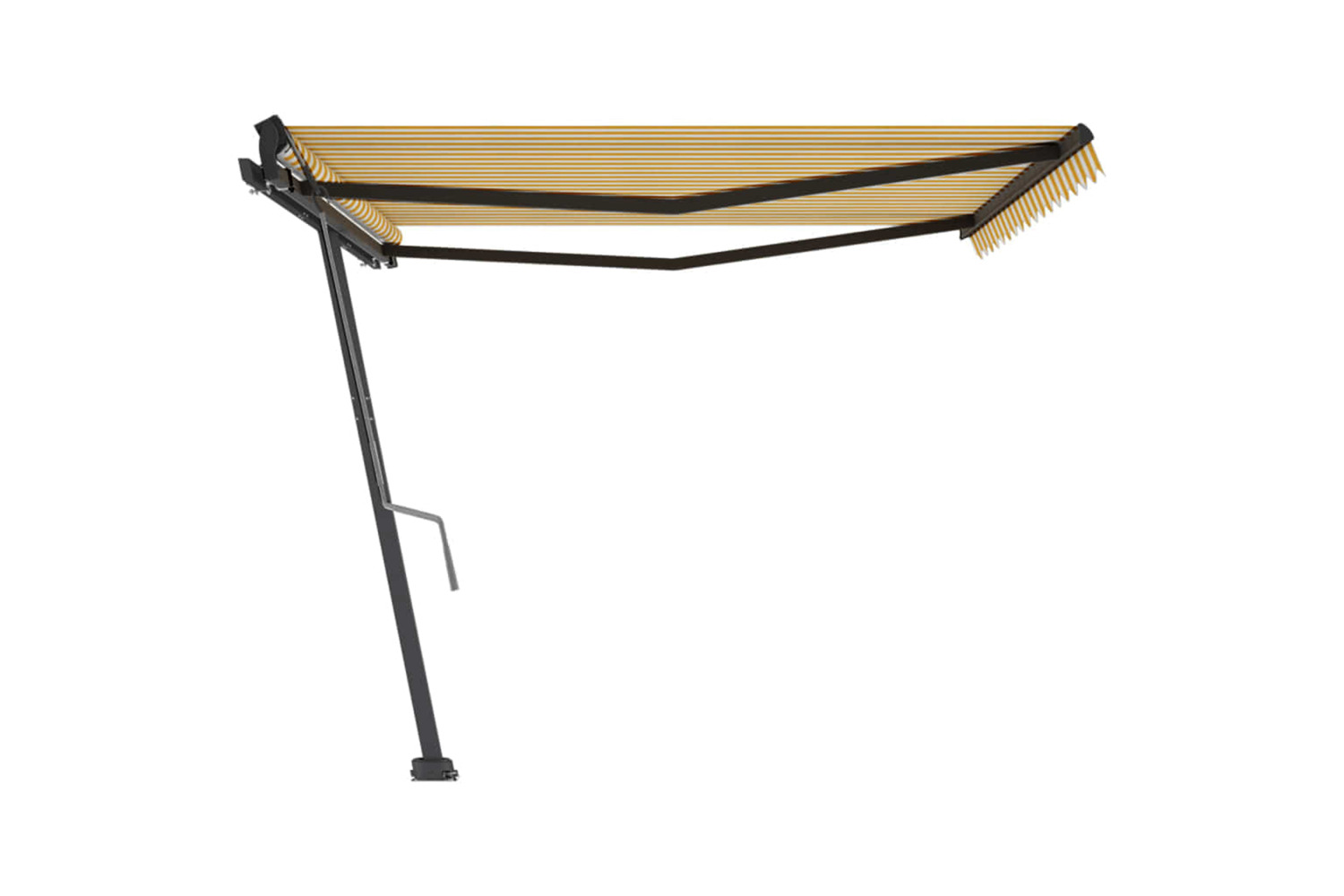 vidaXL 3069838 Freestanding Manual Retractable Awning 450x350cm Yellow/white