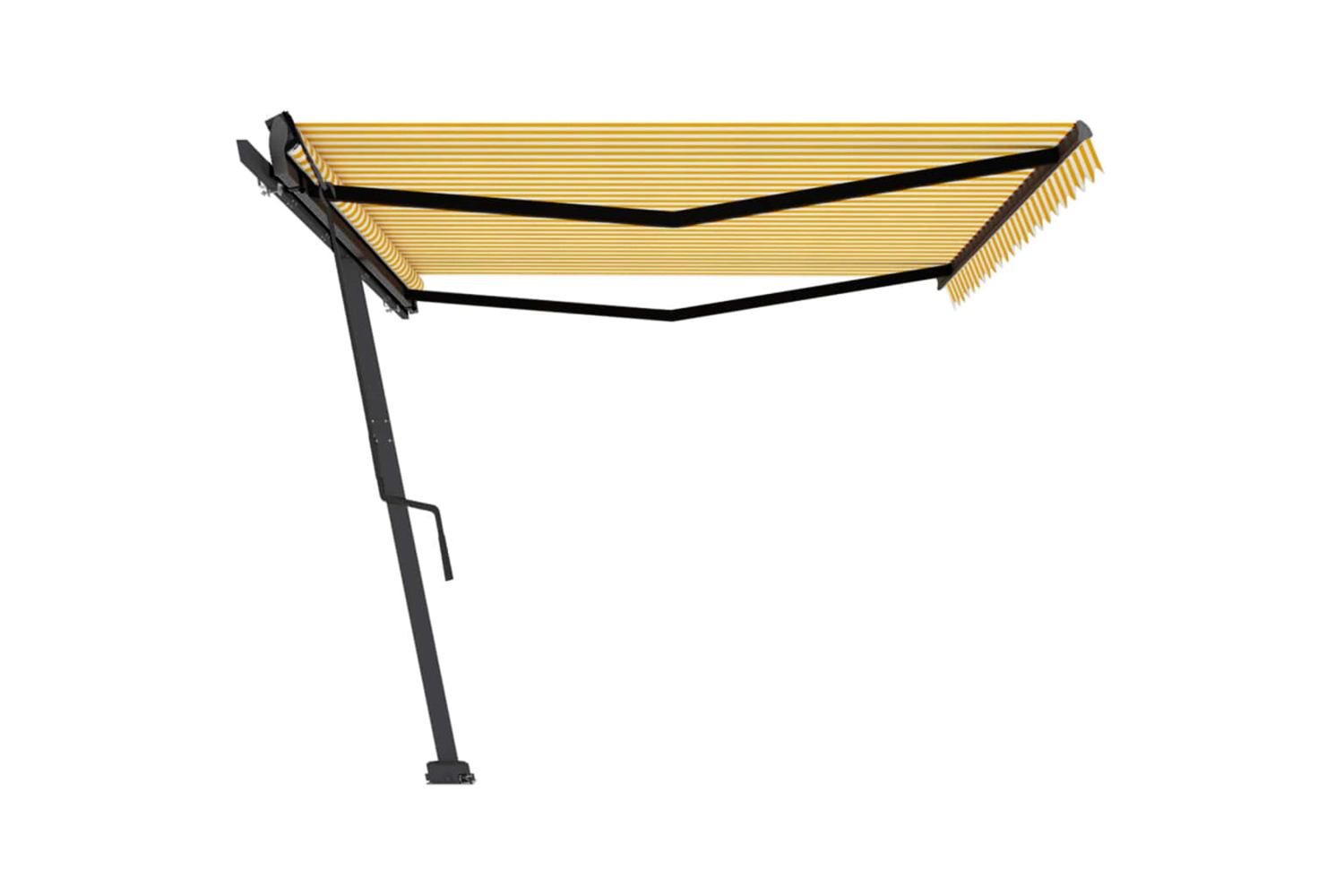 vidaXL 3069858 Freestanding Manual Retractable Awning 500x350cm Yellow/white