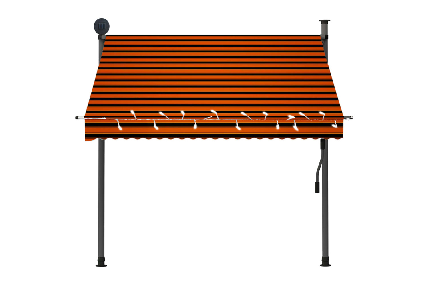 vidaXL 145878 Manual Retractable Awning With Led 200cm Orange And Brown