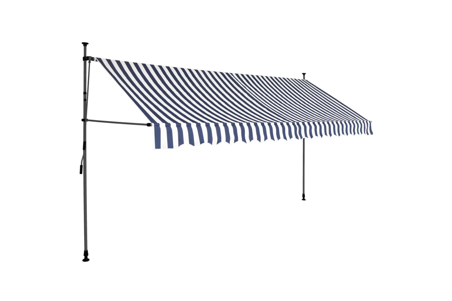 vidaXL 145846 Manual Retractable Awning With Led 350cm Blue And White