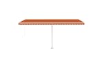 Vidaxl 3069660 Freestanding Manual Retractable Awning 500x350 Cm Orange/brown