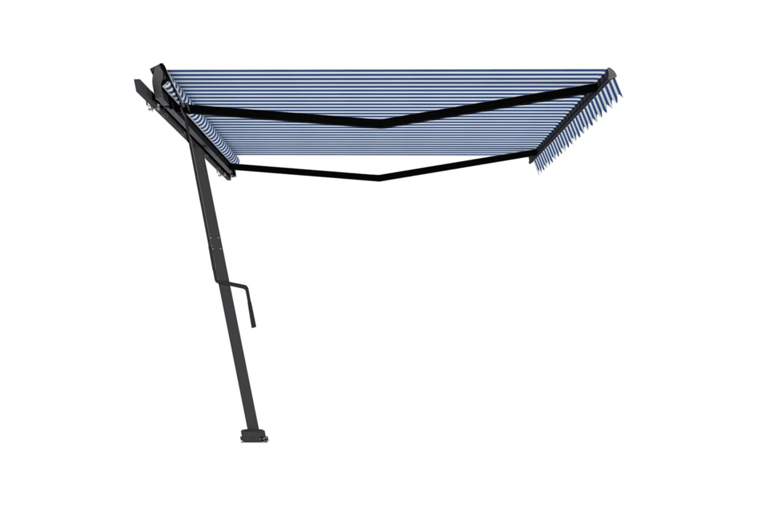 vidaXL 3069856 Freestanding Manual Retractable Awning 500x350cm Blue/white