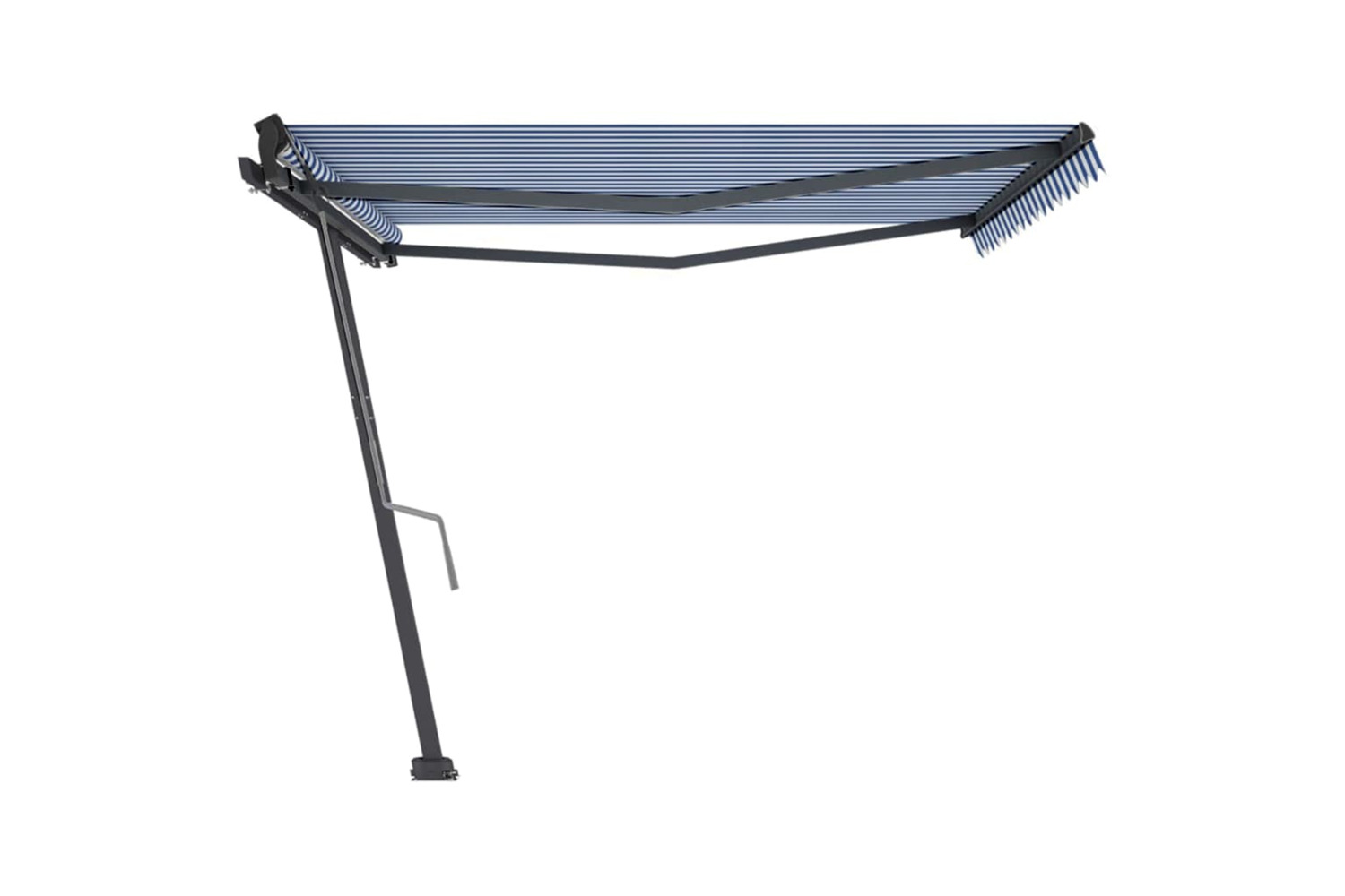 vidaXL 3069836 Freestanding Manual Retractable Awning 450x350cm Blue/white