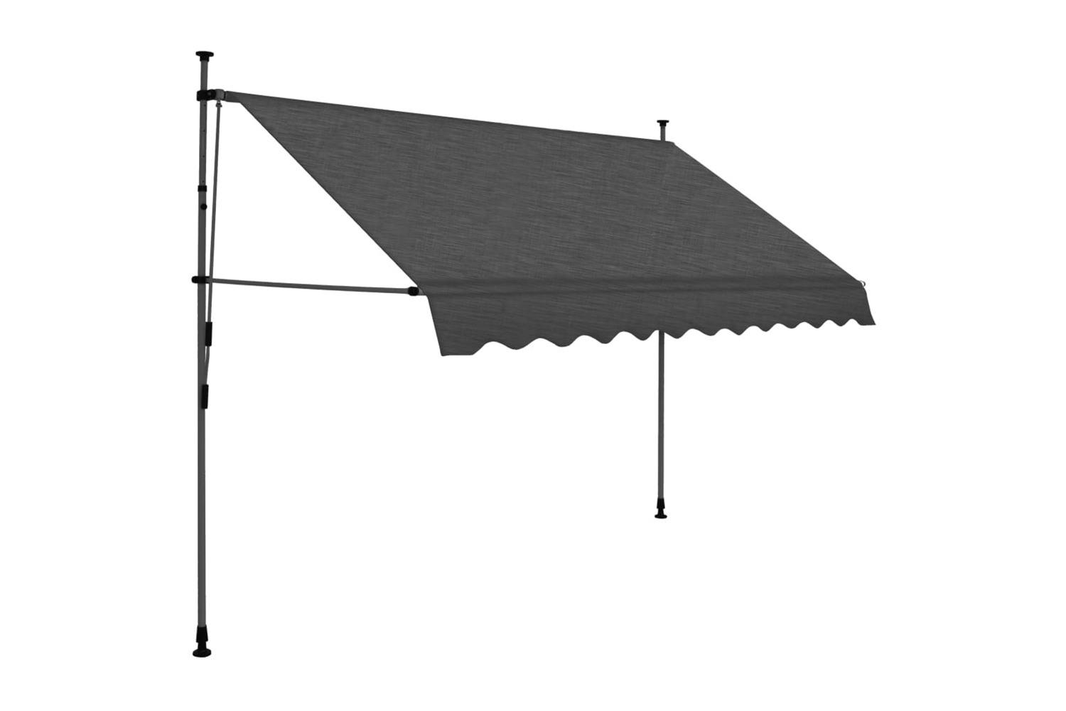 Vidaxl 145866 Manual Retractable Awning With Led 300 Cm Anthracite