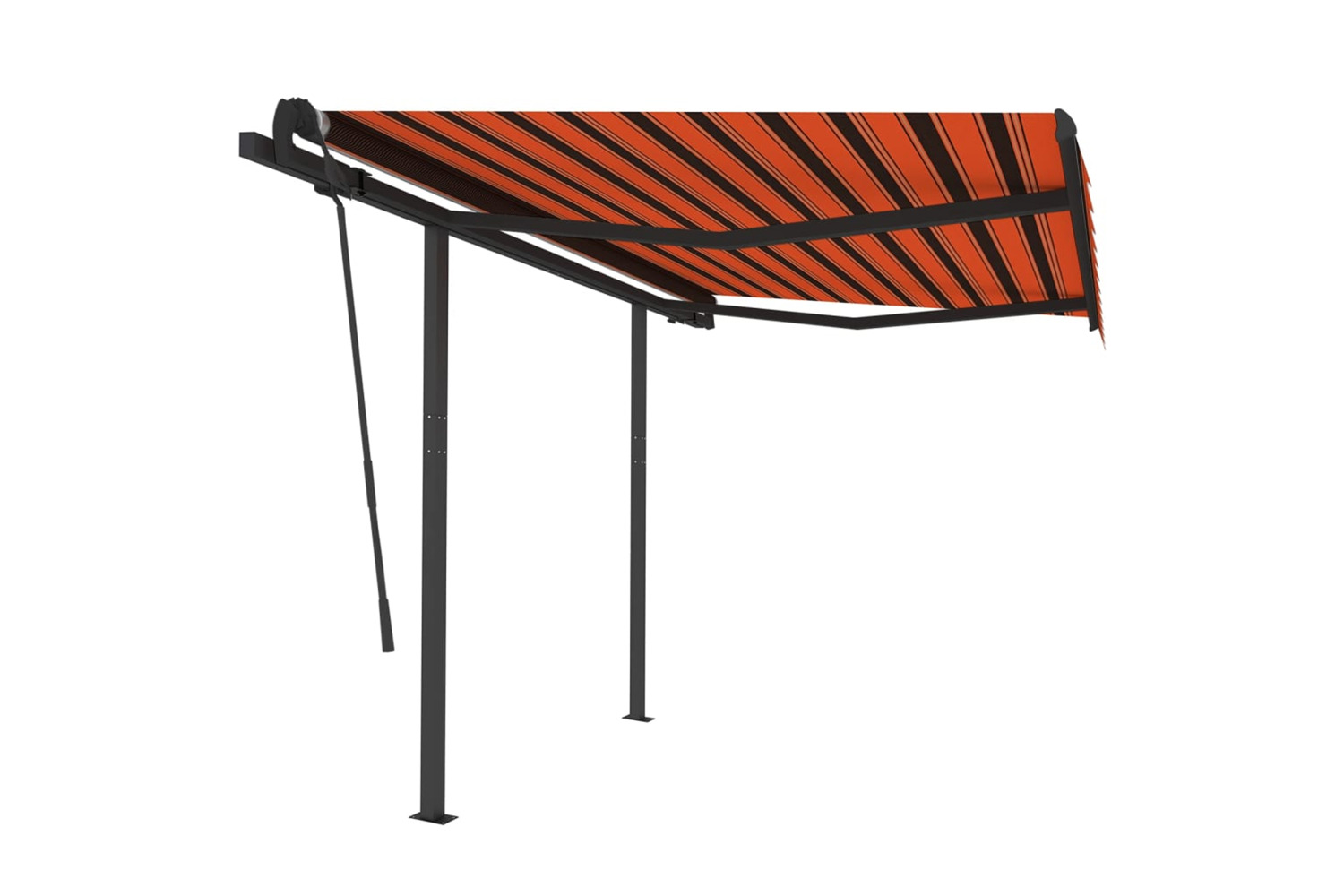 vidaXL 3070100 Manual Retractable Awning With Posts 3x2.5 M Orange And Brown