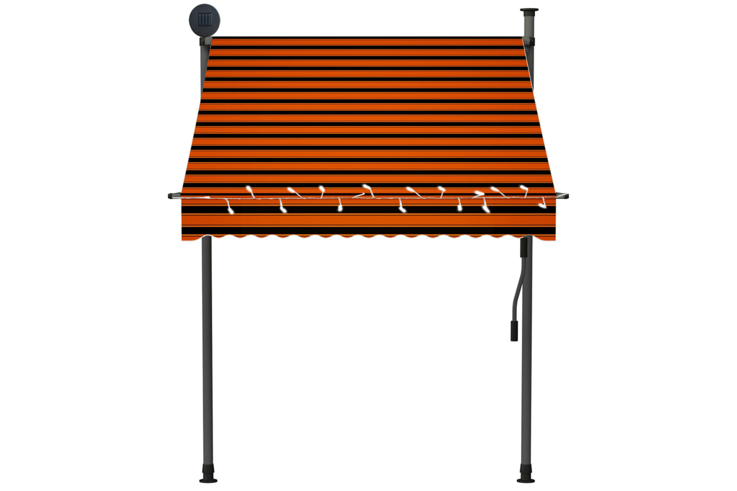 vidaXL 145877 Manual Retractable Awning With Led 150cm Orange And Brown