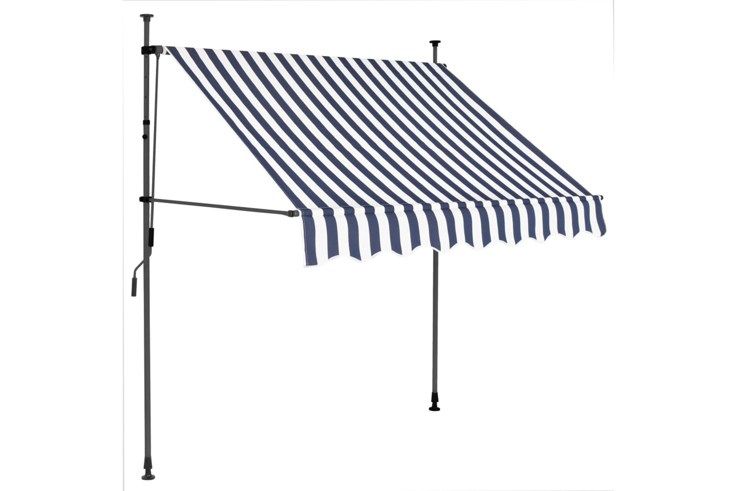 vidaXL 145841 Manual Retractable Awning With Led 100cm Blue And White