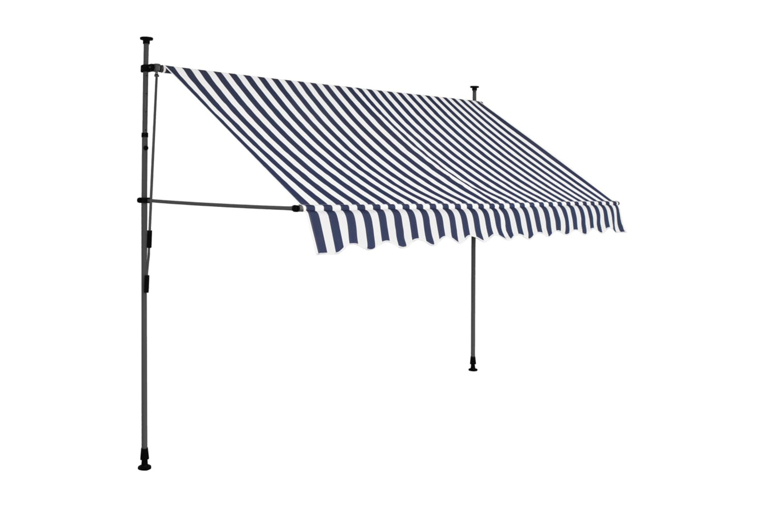 vidaXL 145844 Manual Retractable Awning With Led 250cm Blue And White