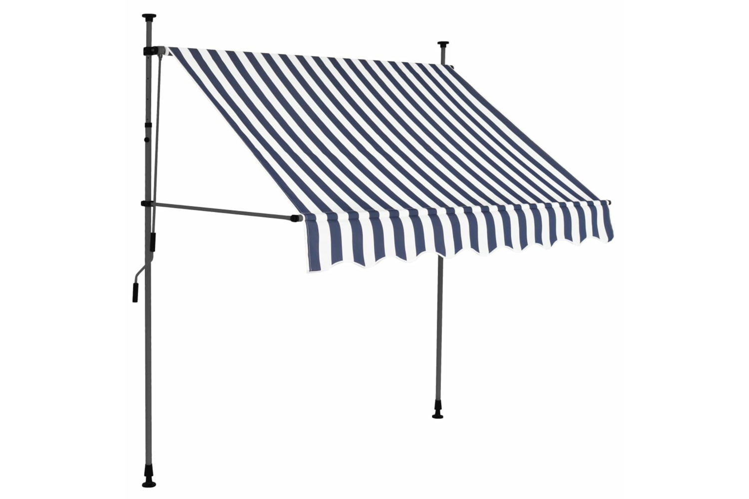 vidaXL 145843 Manual Retractable Awning With Led 200cm Blue And White