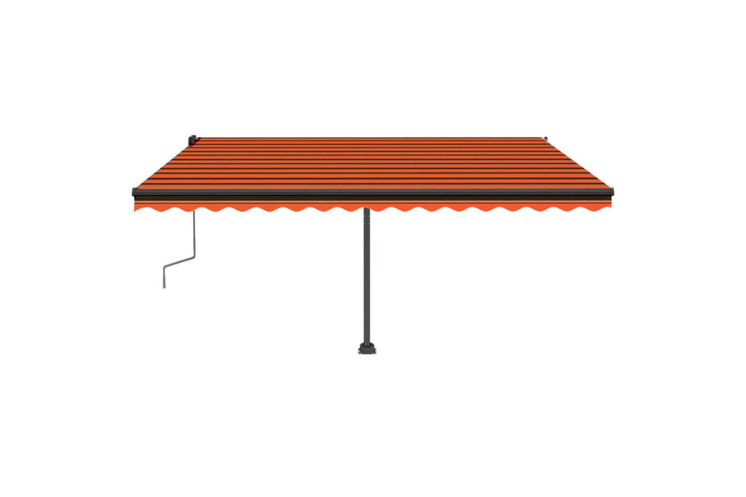 vidaXL 3069825 Manual Retractable Awning With Led 400x350cm Orange And Brown
