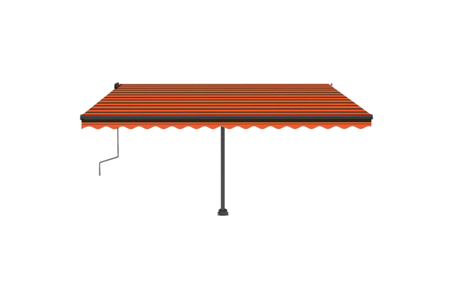 vidaXL 3069820 Freestanding Manual Retractable Awning 400x350cm Orange/brown
