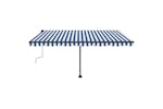 Vidaxl 3069821 Manual Retractable Awning With Led 400x350 Cm Blue And White