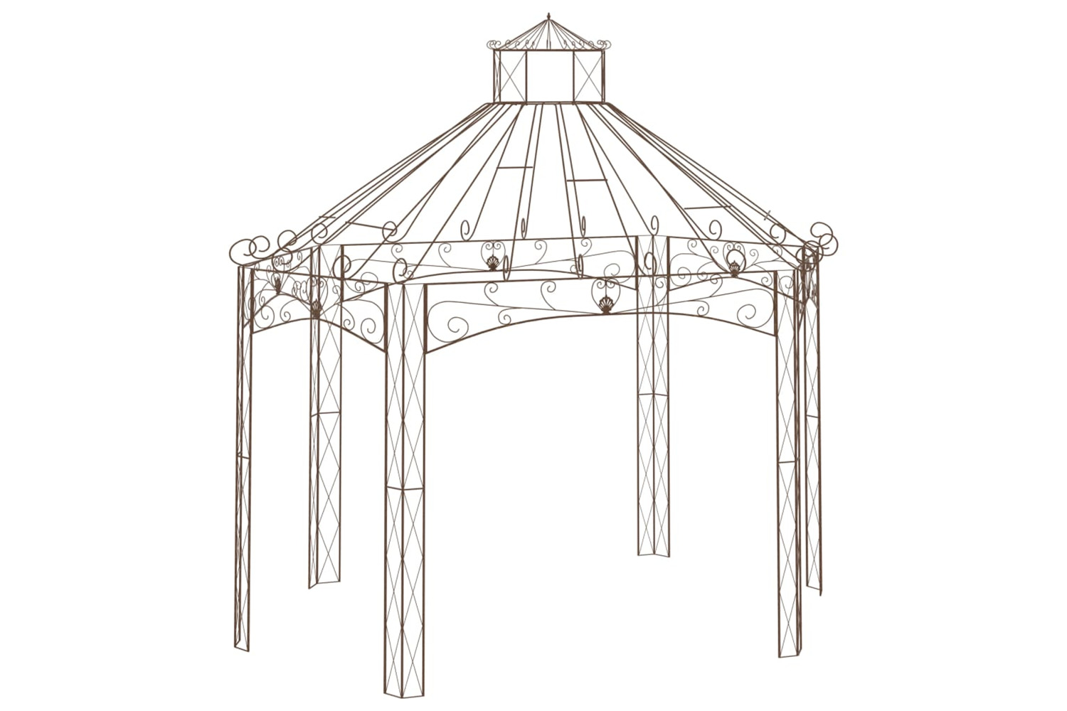 vidaXL 314000 Garden Pavilion Antique Brown 400x258x378cm Iron