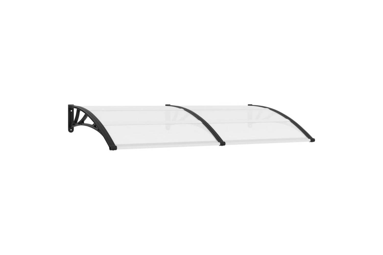 vidaXL 144815 Door Canopy Black And Transparent 200x80cm Pc