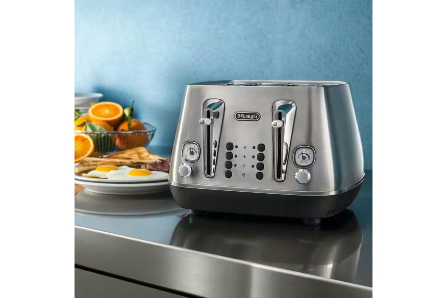 DeLonghi Distinta X Four Slot Toaster | CTI4003.M | Metal