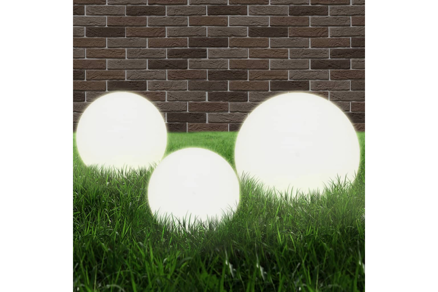 vidaXL 277146 6 Piece Led Bowl Lamp Set Spherical 20/30/40cm Pmma