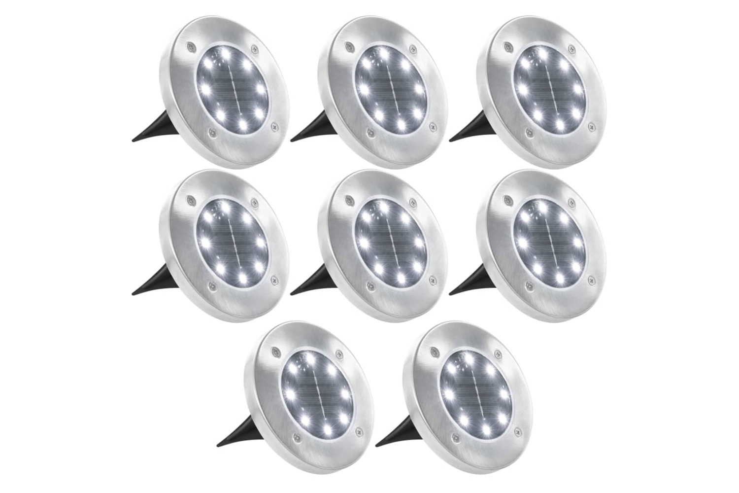 vidaXL 44416 Solar Ground Lights 8 Pcs Led Lights White
