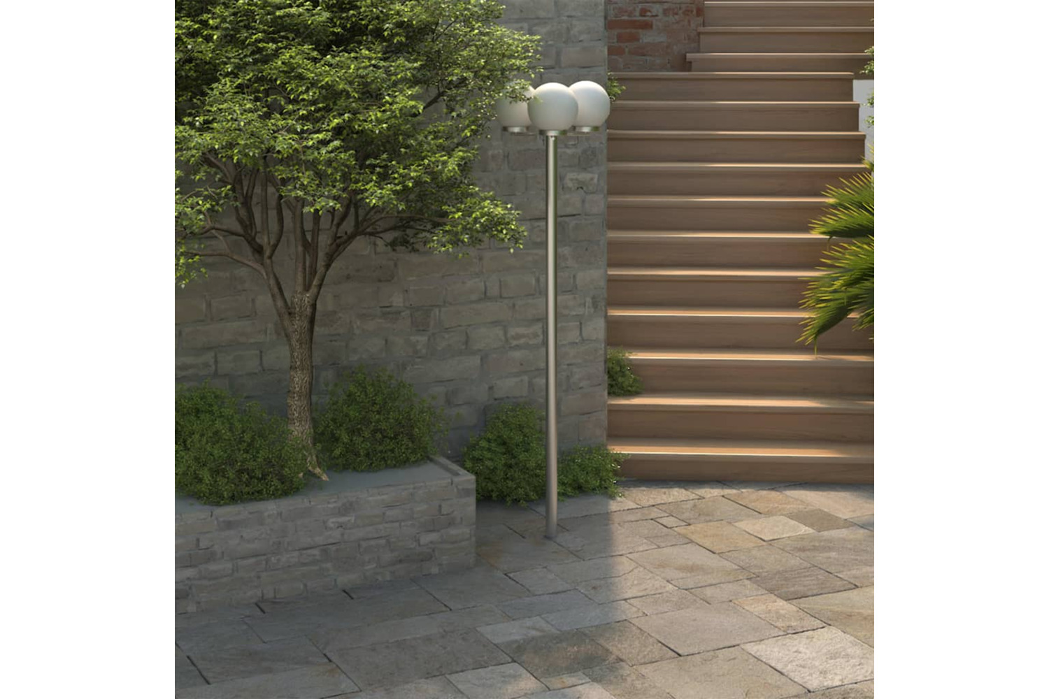 vidaXL 40389 Garden Lamp Post 3 Lamps 220cm