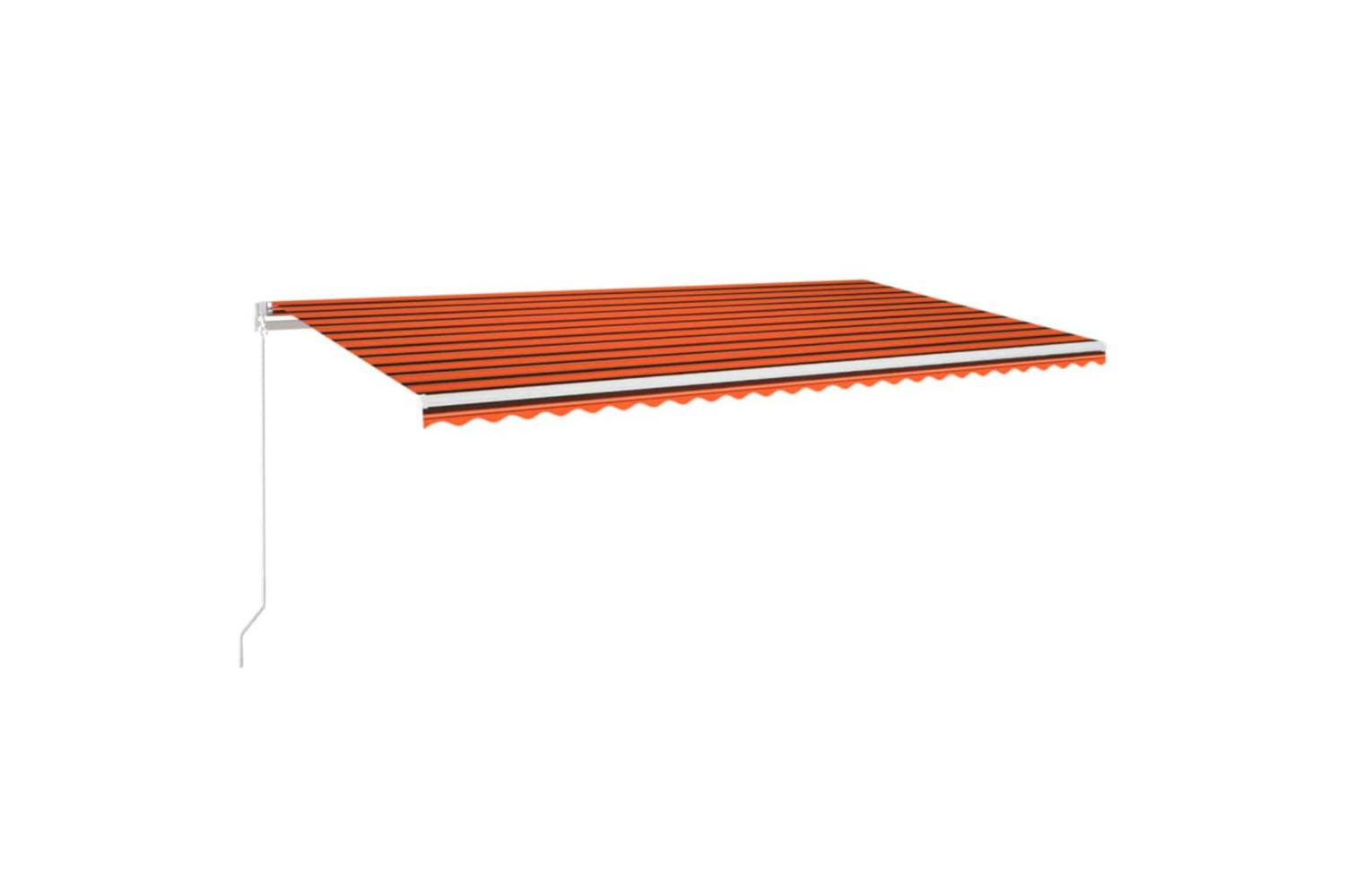 Vidaxl 3069045 Manual Retractable Awning With Led 600x350 Cm Orange And Brown