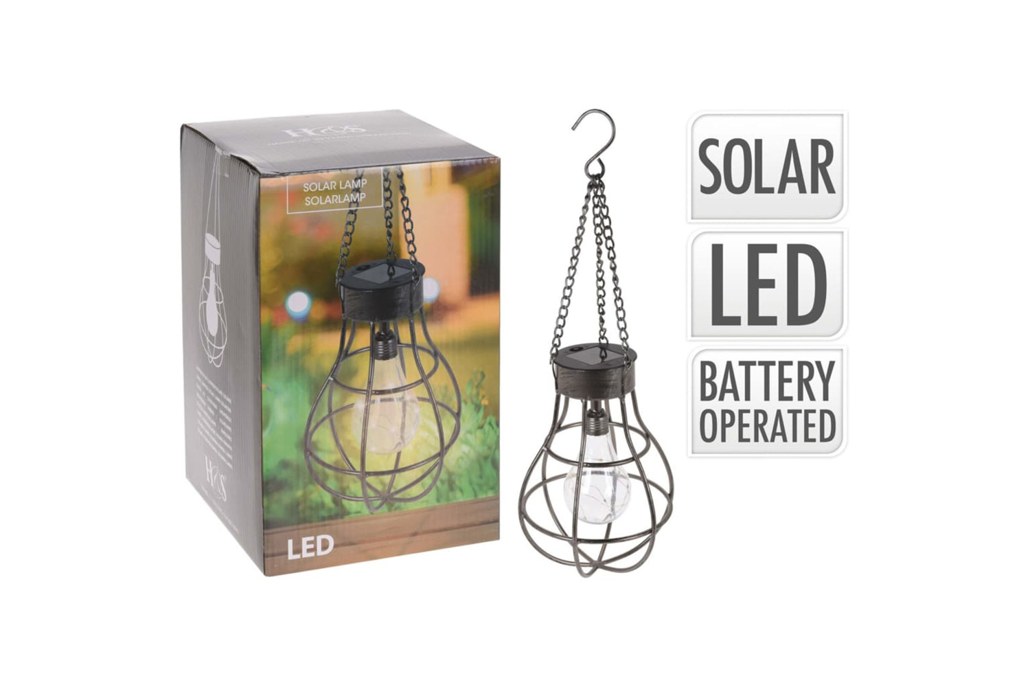 Progarden 436189 Solar Bulb Lamp Metal With 10 Leds