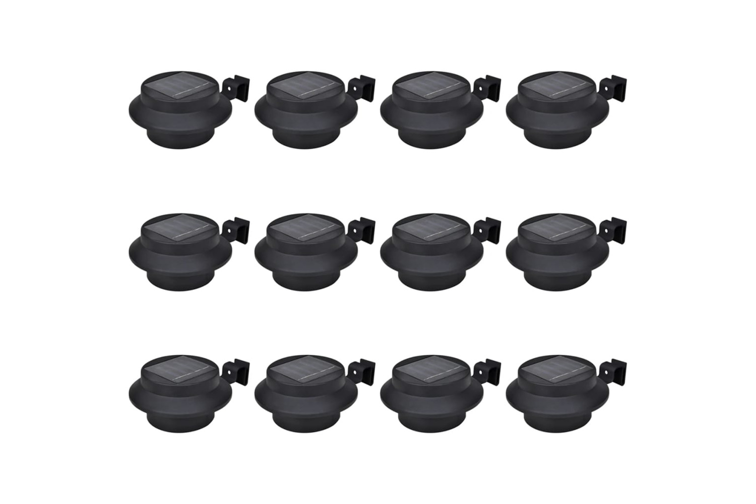 vidaXL 277122 Outdoor Solar Fence Lamps 12 Pcs Led Black