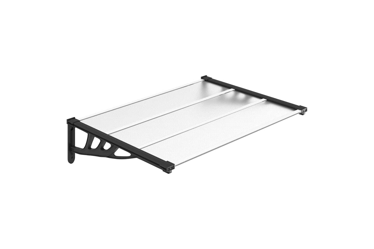 Vidaxl Door Canopy Black And Transparent 122x90 Cm Polycarbonate
