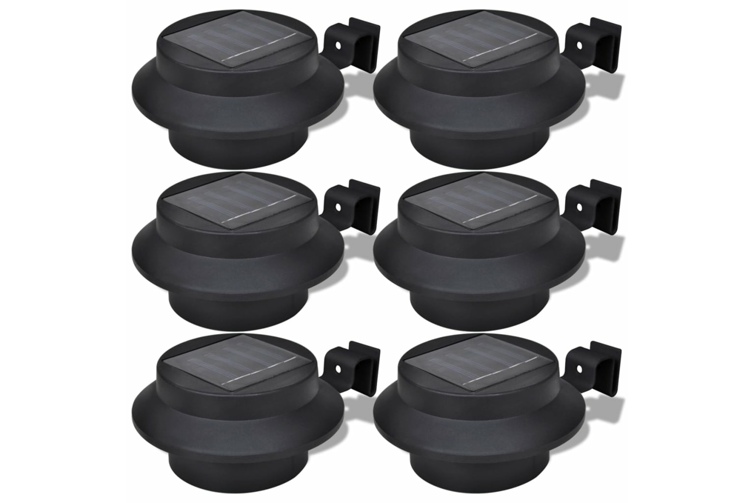 vidaXL 41180 Outdoor Solar Lamp Set 6 Pcs Fence Light Gutter Light Black