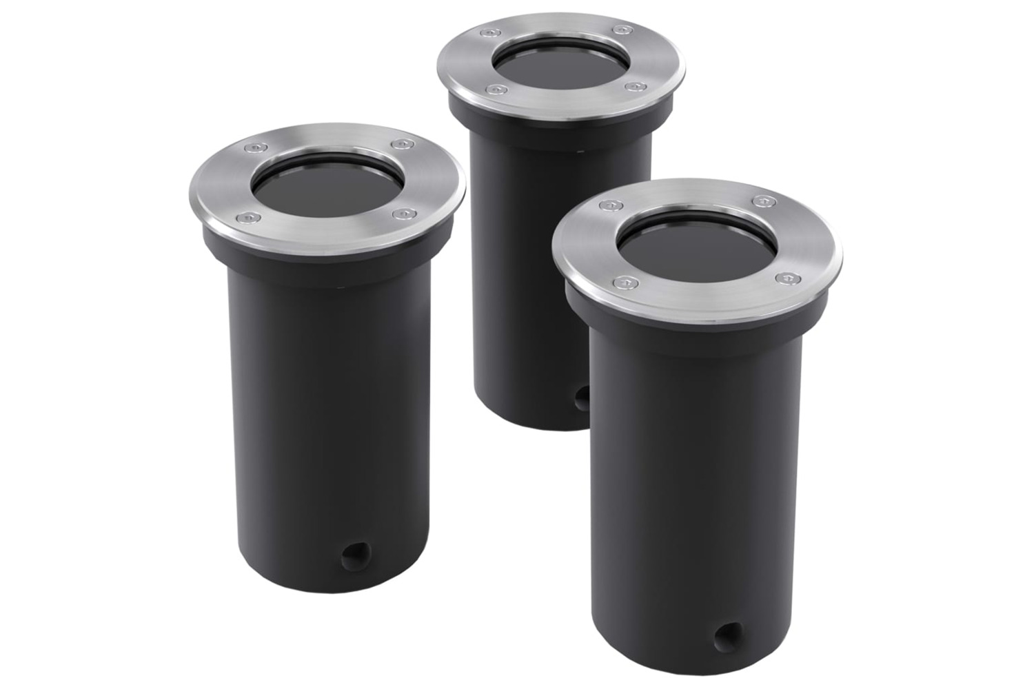 vidaXL 40393 Outdoor Ground Lights 3 Pcs Round