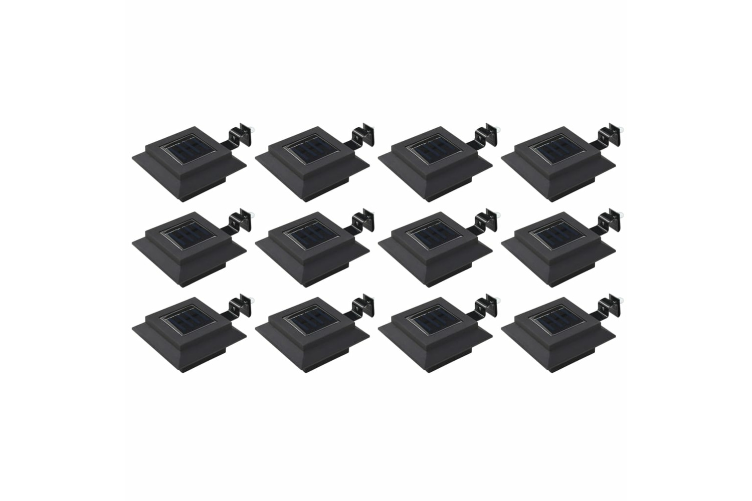 vidaXL 277136 Outdoor Solar Lamps 12 Pcs Led Square 12cm Black