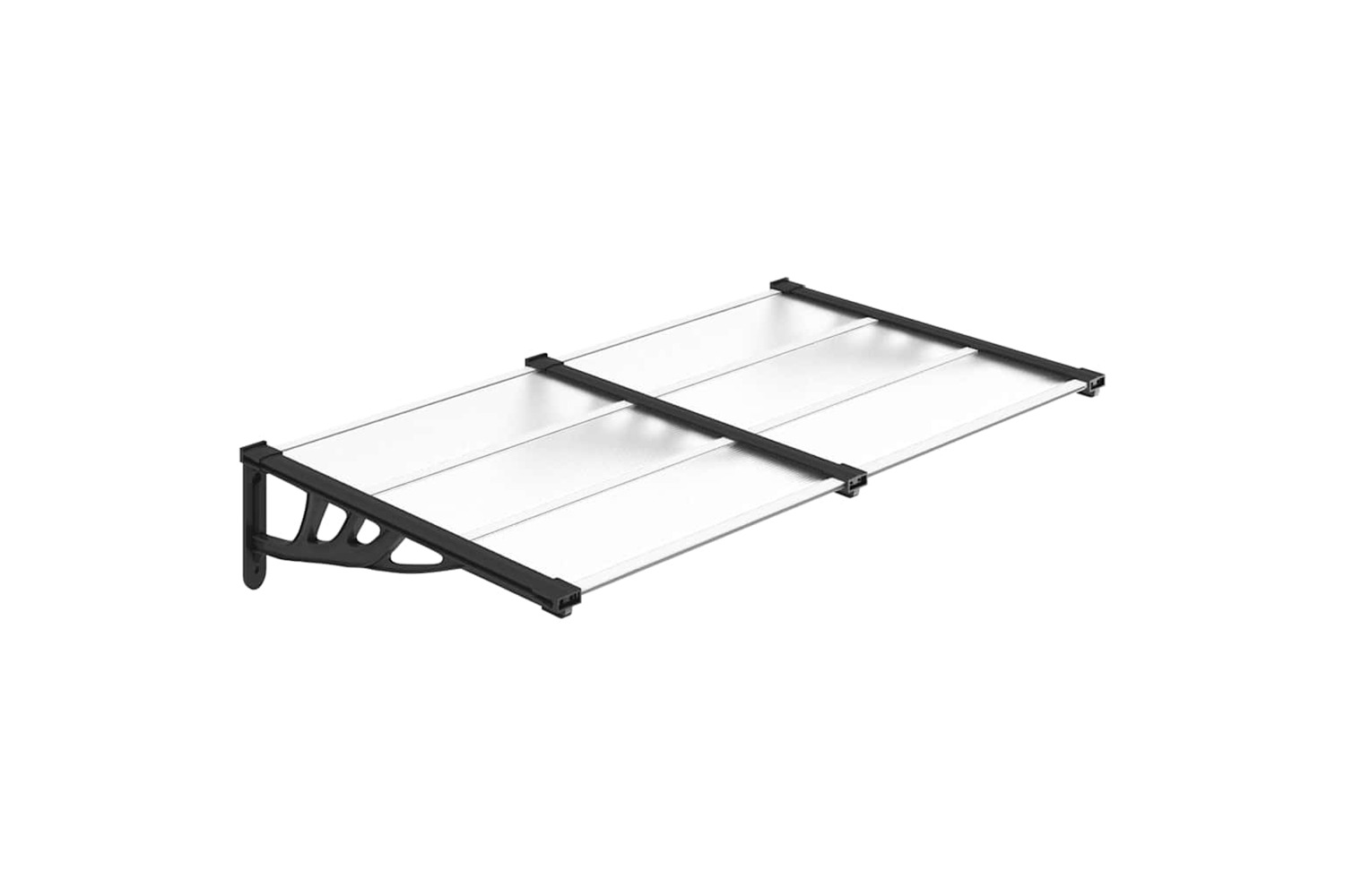Vidaxl Door Canopy Black And Transparent 152.5x90 Cm Polycarbonate