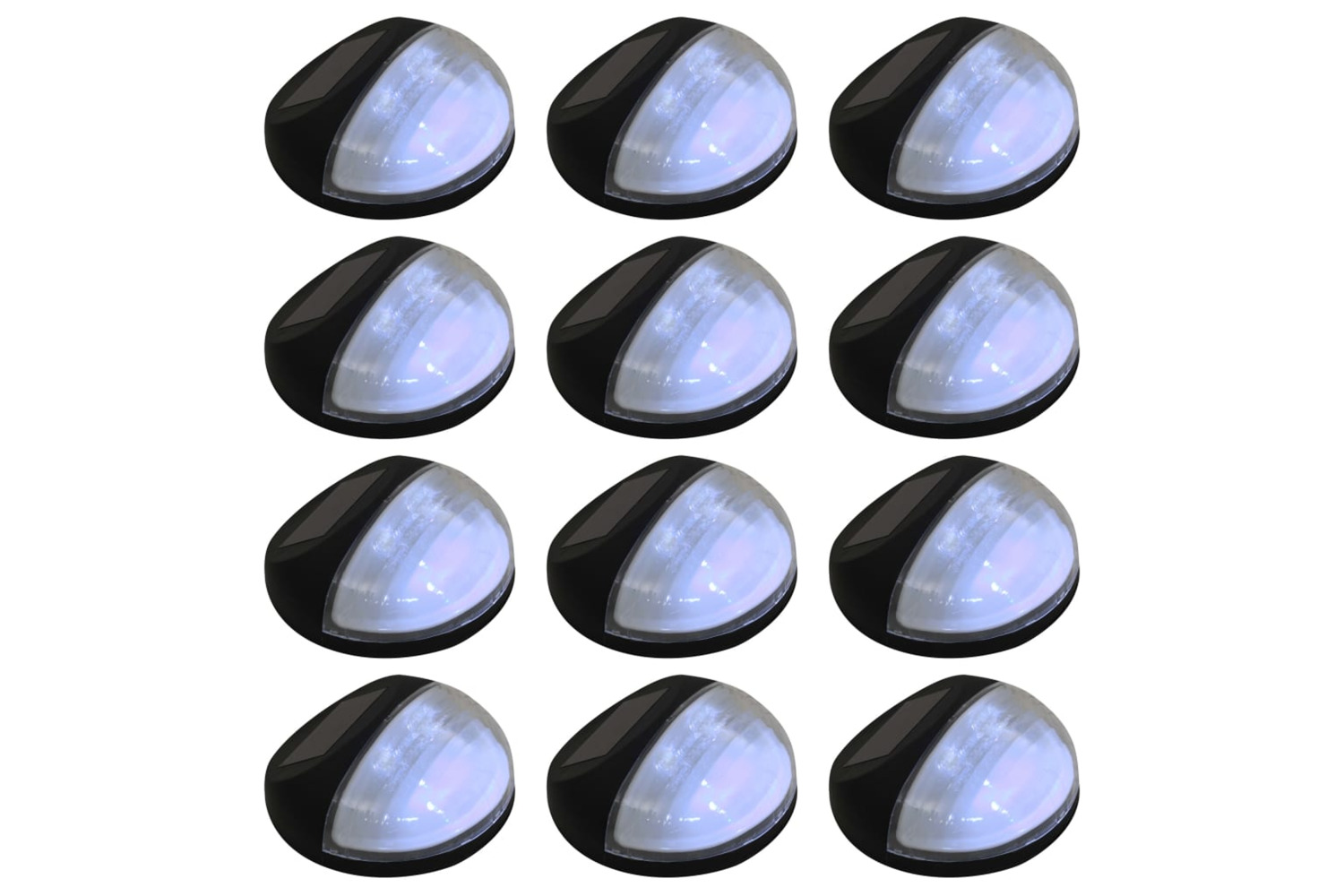 vidaXL 44472 Outdoor Solar Wall Lamps Led 12 Pcs Round Black