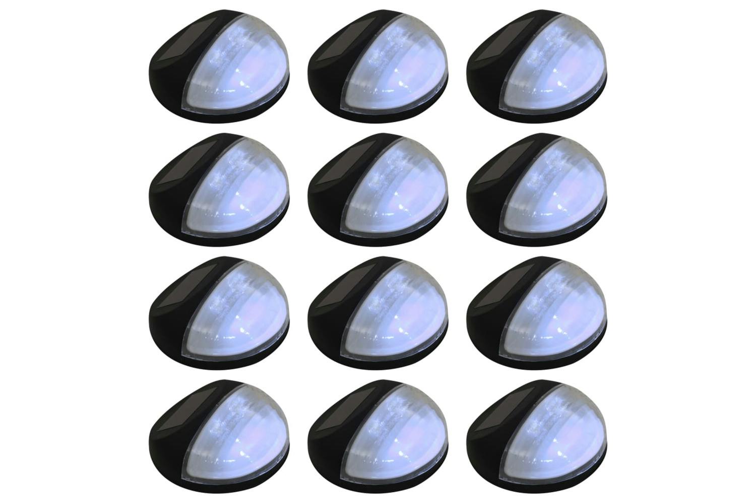 Vidaxl 44472 Outdoor Solar Wall Lamps Led 12 Pcs Round Black