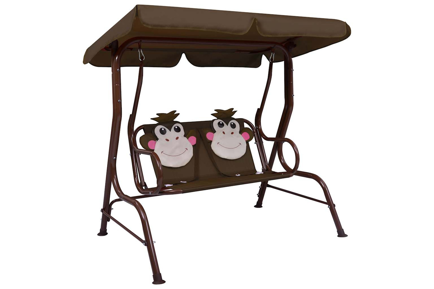 Vidaxl Kids Swing Bench Brown 115x75x110 Cm Fabric