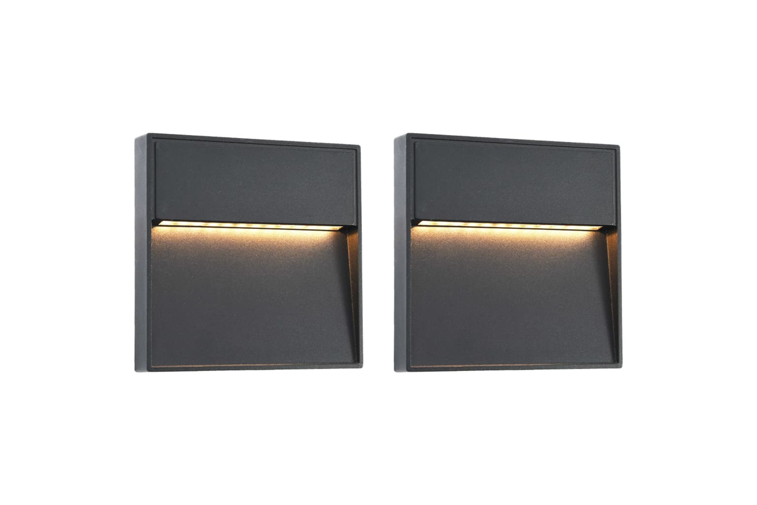 vidaXL 45659 Outdoor Led Wall Lights 2 Pcs 3 W Black Square