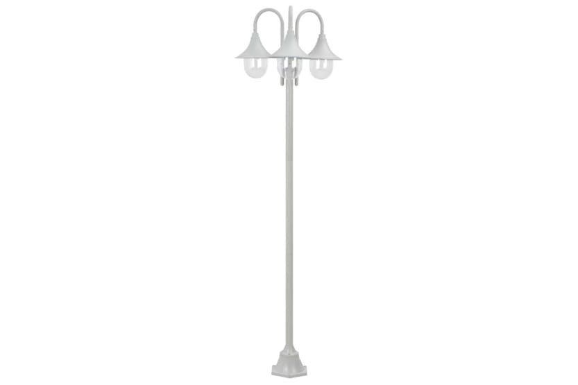 Vidaxl 44206 Garden Post Light E27 220 Cm Aluminium 3-lantern White