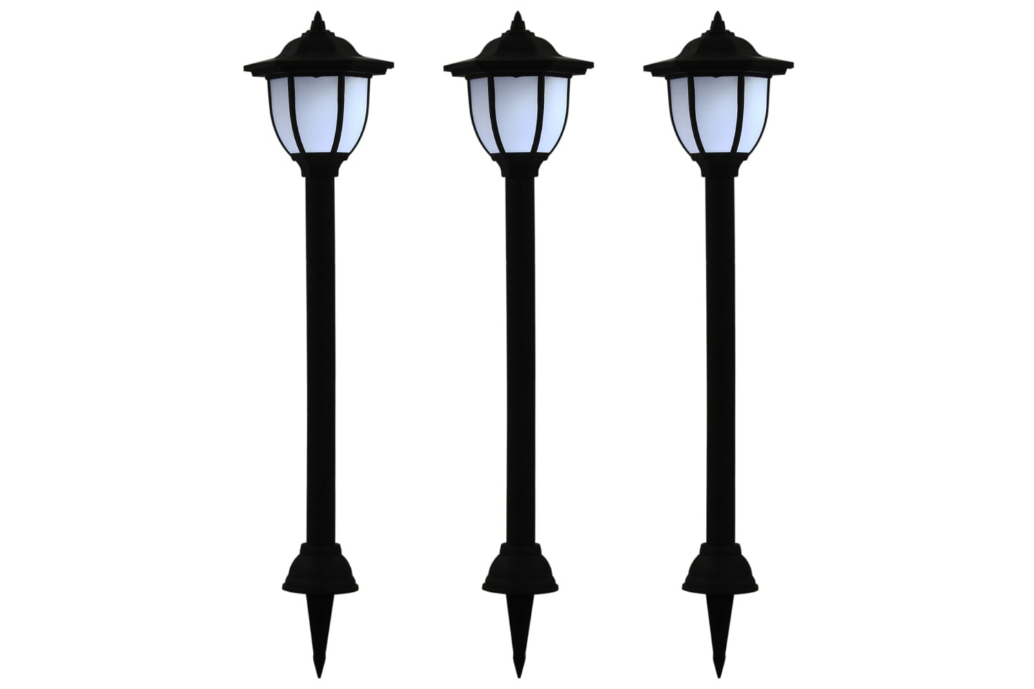vidaXL 44471 Outdoor Solar Lamps 3 Pcs Led Black