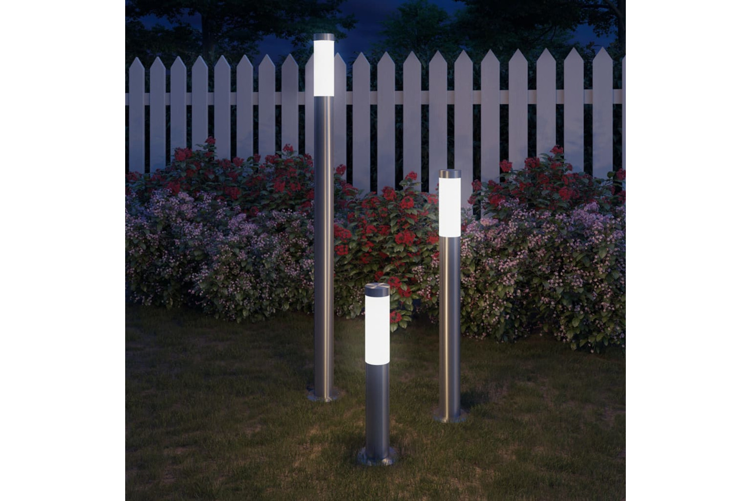 vidaXL 40374 Garden Lamp Set 3-piece Waterproof Stainless Steel