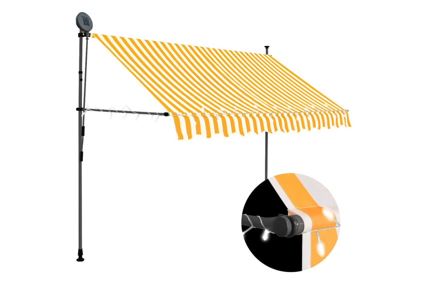 vidaXL 145859 Manual Retractable Awning With Led 300cm White And Orange