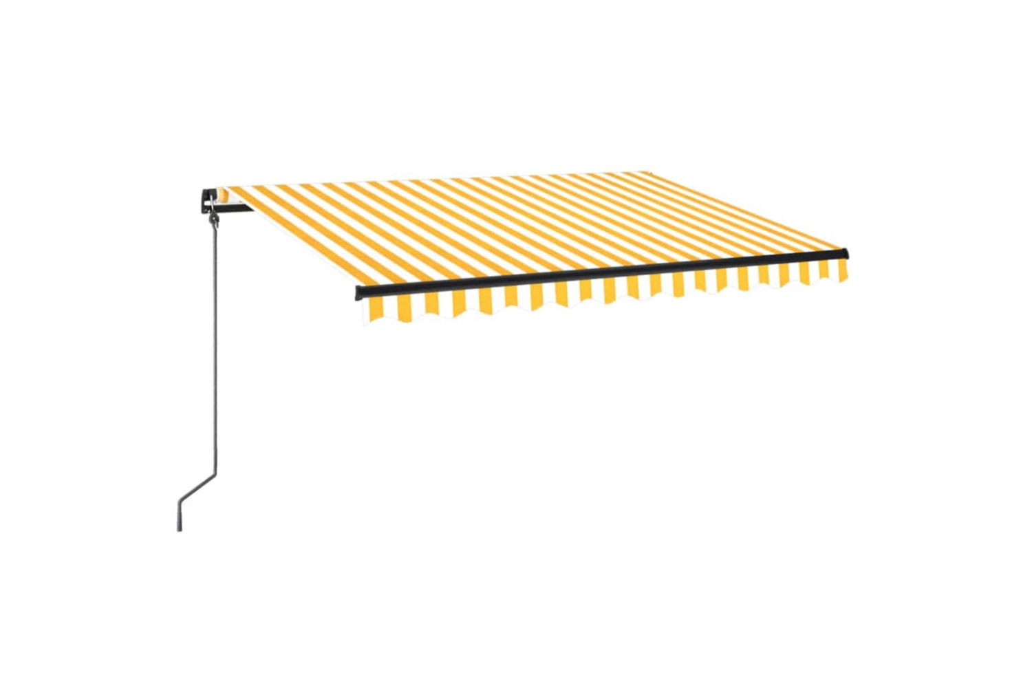 Vidaxl Manual Retractable Awning With Led 350x250 Cm Yellow And White